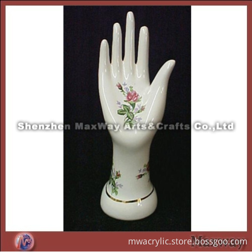 White Hand-shaped Acrylc/Lucite Ring Holder/Display